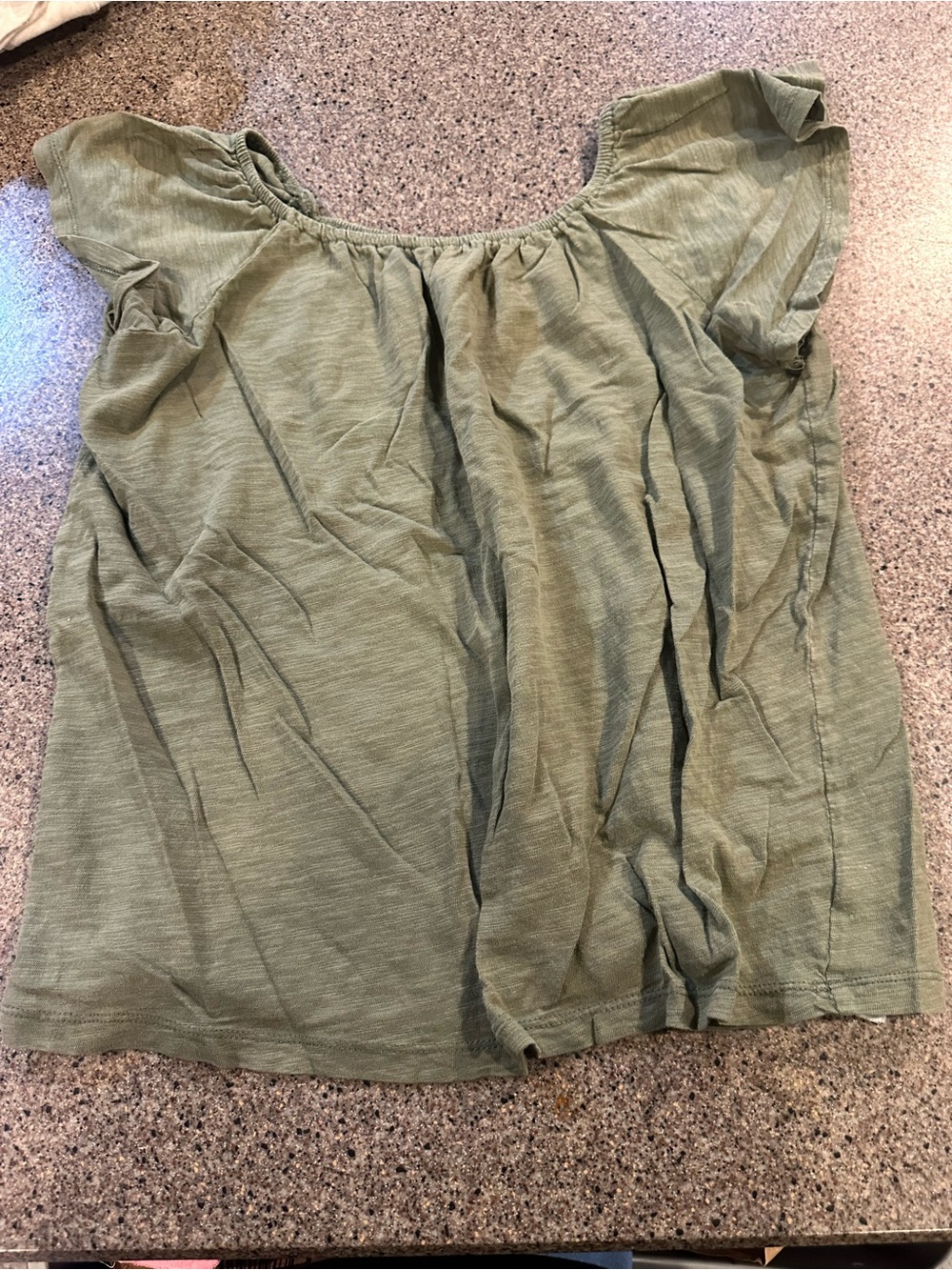 Old Navy Light Olive Green Scoop Neck Short Sleeve Top